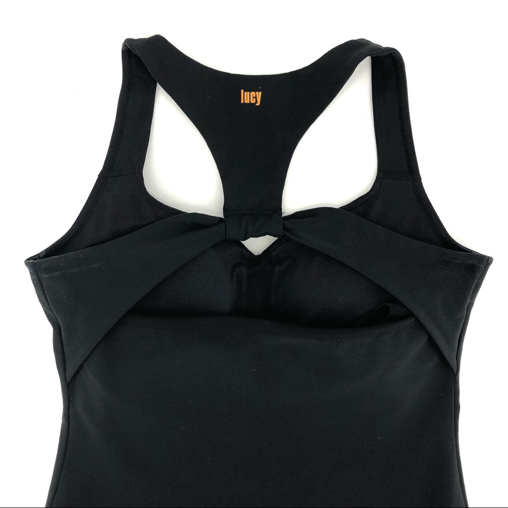 Lucy Black Racer Back Sleeveless Tank Athletic Top - Picture 4 of 8